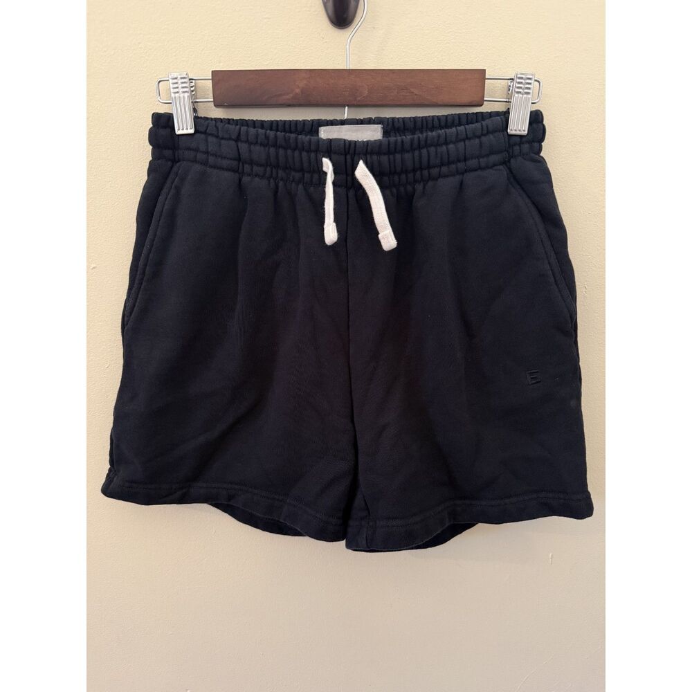 Everlane The Track Sweatshort Black Organic Cotton Casual Lounge Shorts XS